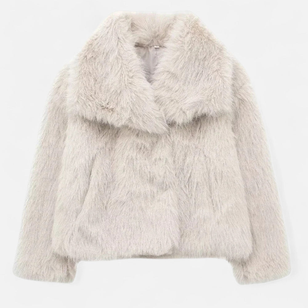 Faux Fur Winter Coat for Women | Insulating Design | Beige