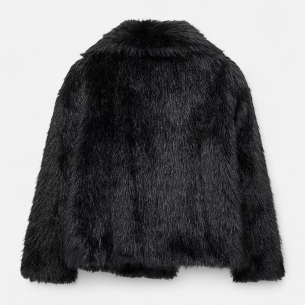 Faux Fur Winter Coat for Women | Insulating Design | Black2