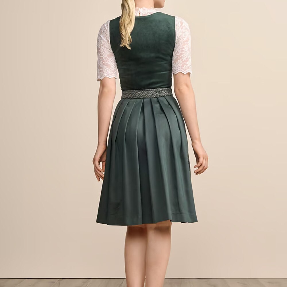 Figure-Hugging Midi Dirndl Dress | Oktoberfest Outfit | Green1