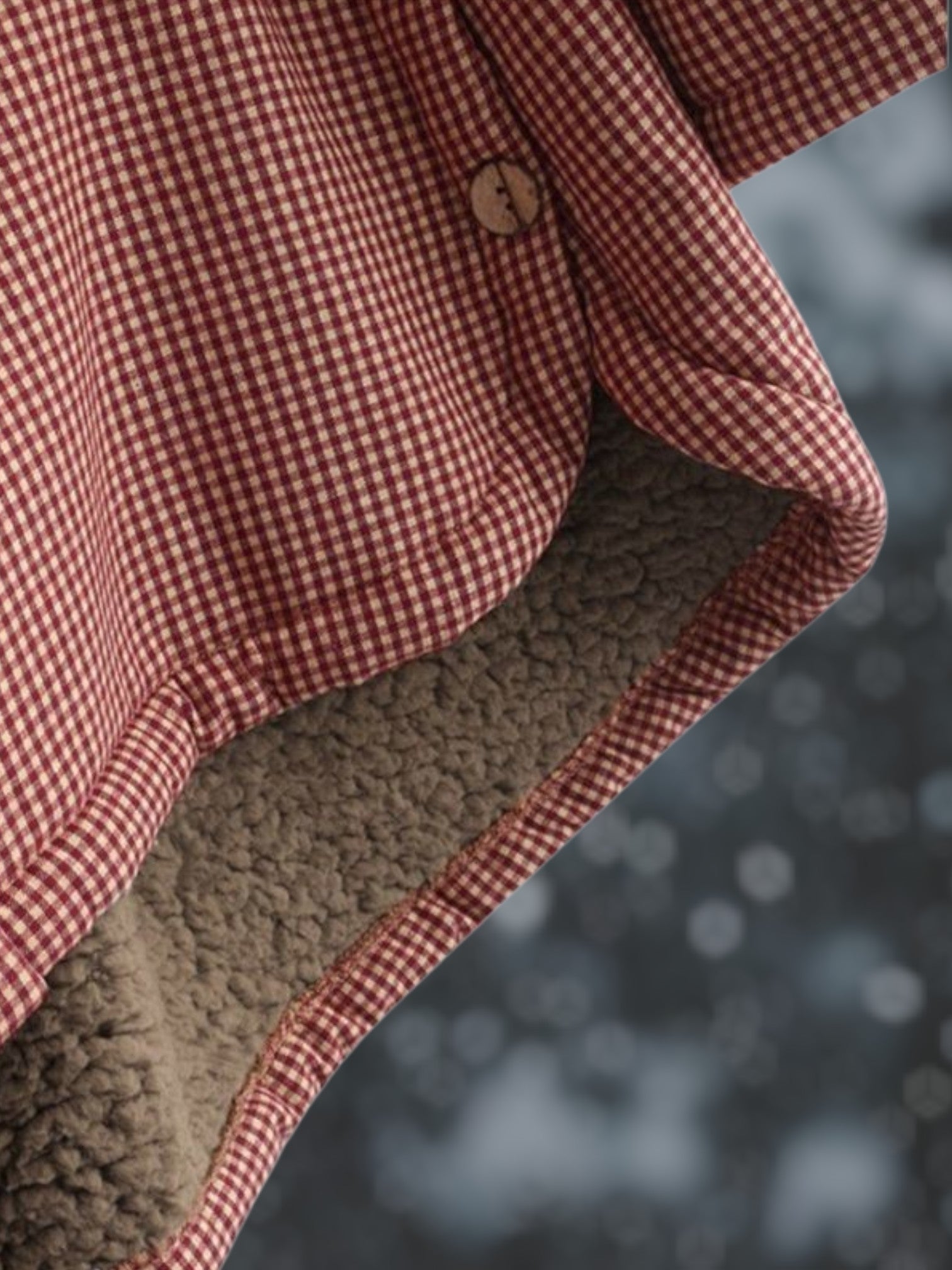 Fleece Hoodie Jacket | Button Up Closure | Red1