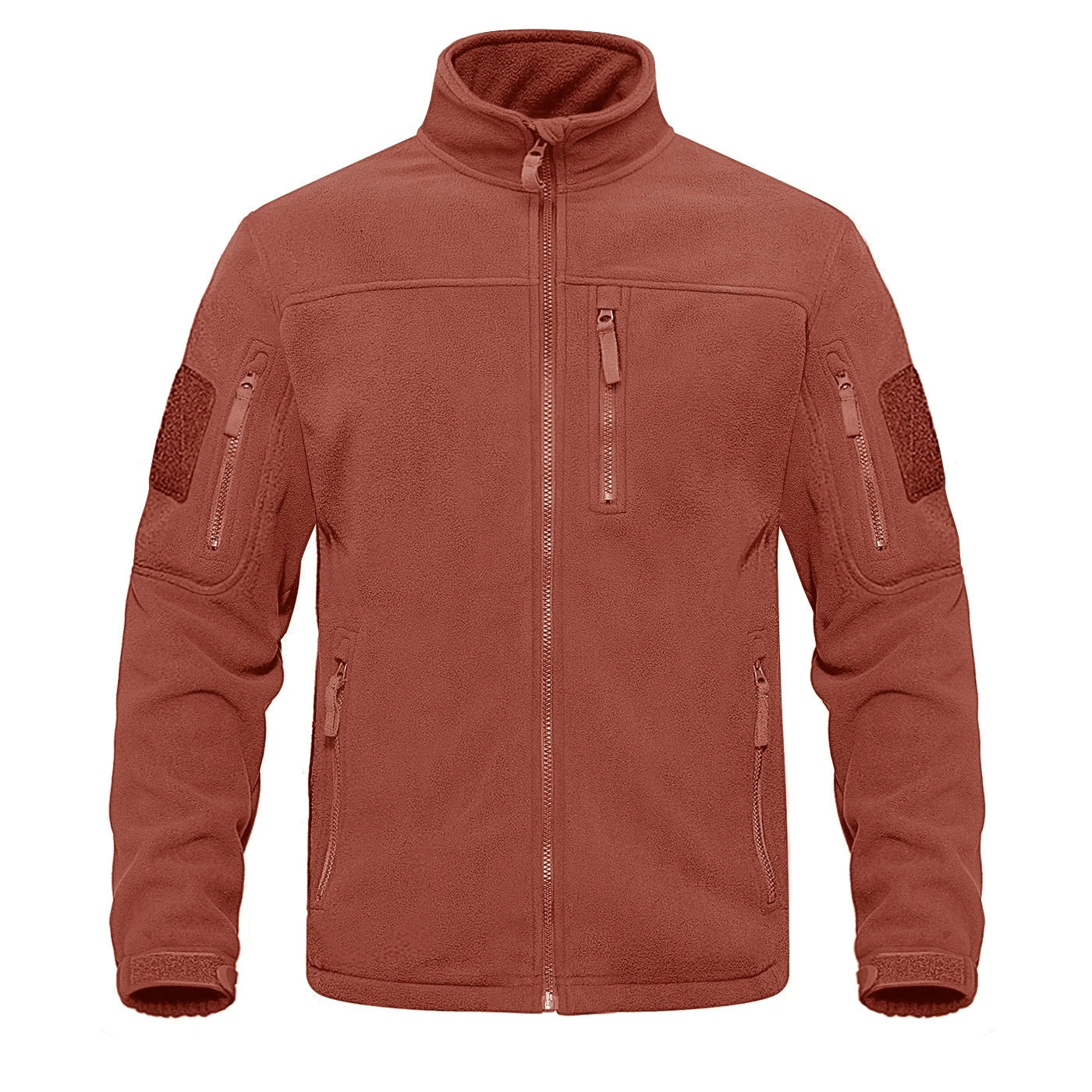 Fleece Jacket For Men | Thermal, High-Collared | Regular Fit | Orange Red