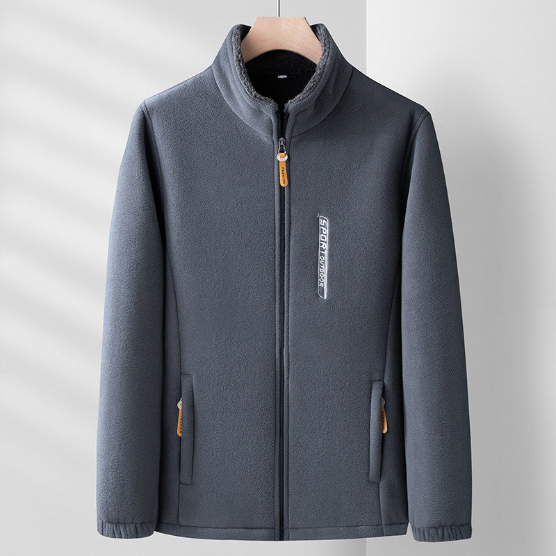 Fleece Jacket for Men, Double-Sided | Winter | Gray