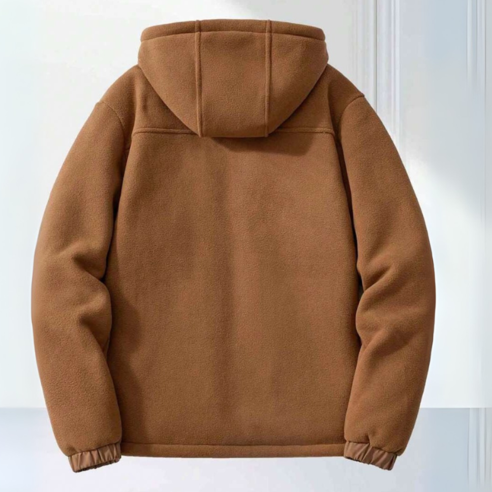 Fleece Jacket for Men | Hooded, Lightweight | Winter | Brown1