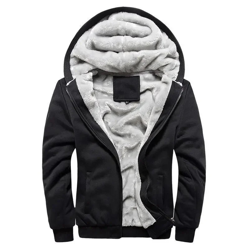 Fleece Jacket for Men | Hooded Quilted Design | Black1