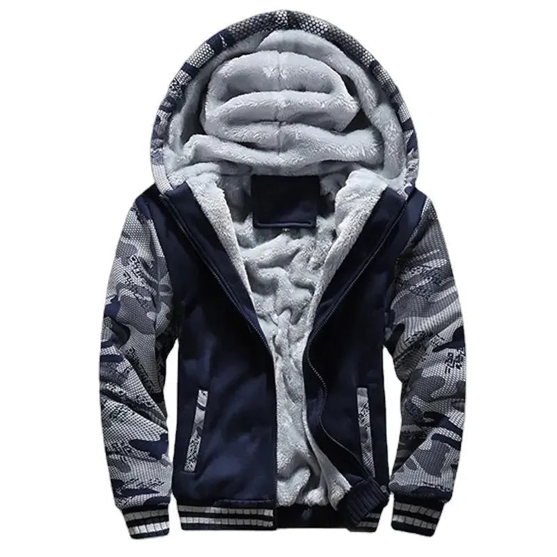 Fleece Jacket for Men | Hooded Quilted Design | Blue2