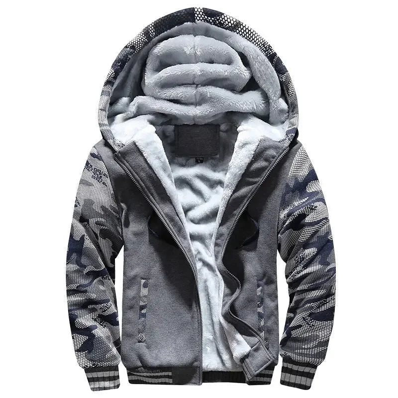 Fleece Jacket for Men | Hooded Quilted Design | Dark Gray