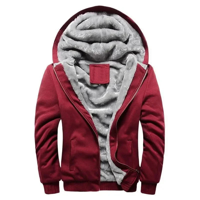 Fleece Jacket for Men | Hooded Quilted Design | Red1