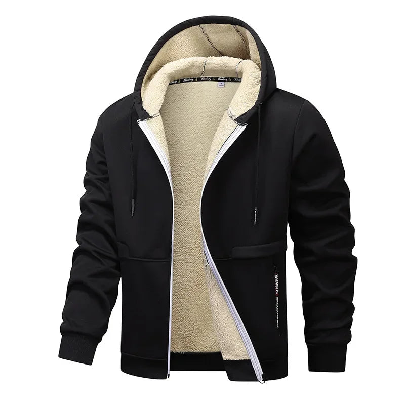 Fleece Jacket for Men | Loose Fit, Casual Style | Winter | Black