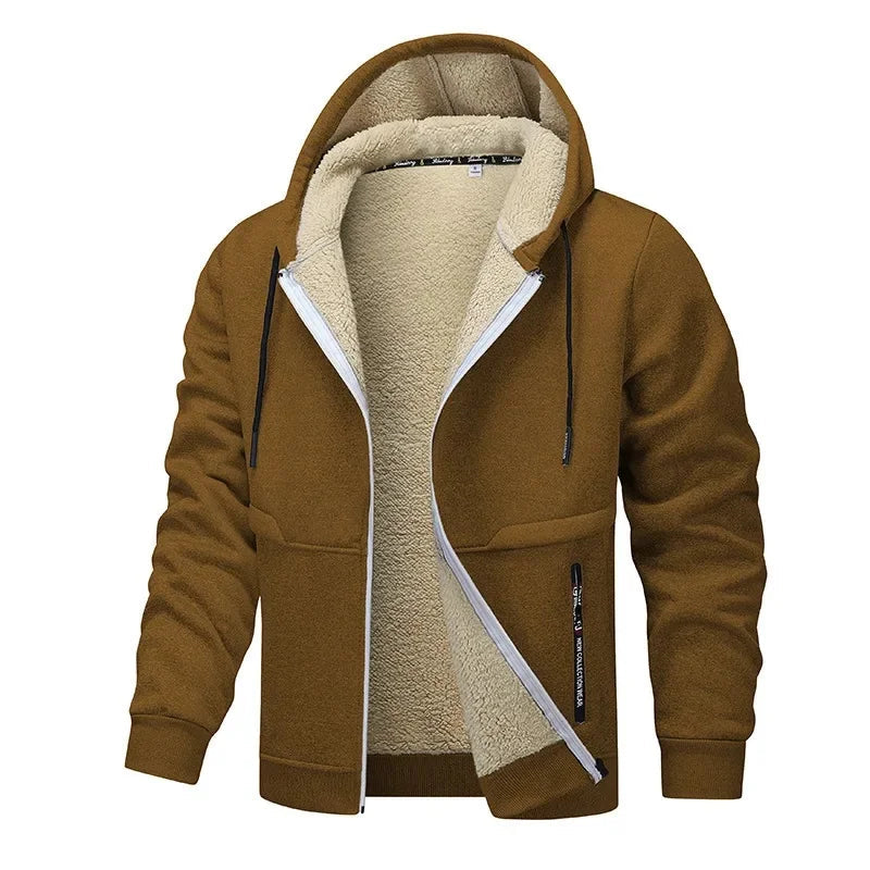 Fleece Jacket for Men | Loose Fit, Casual Style | Winter | Brown