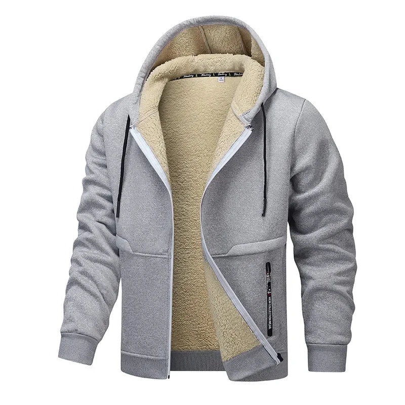 Fleece Jacket for Men | Loose Fit, Casual Style | Winter | Light Gray