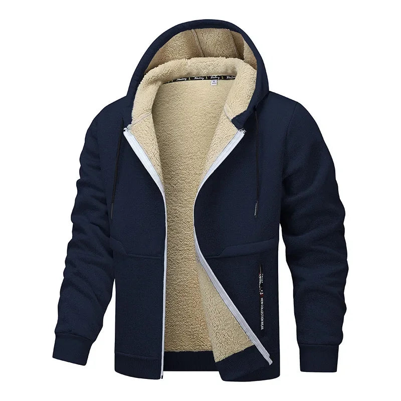 Fleece Jacket for Men | Loose Fit, Casual Style | Winter | Navy blue