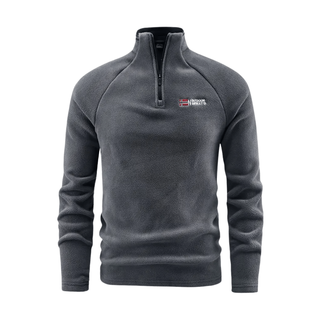 Fleece Jacket for Men, Thermal, Half-Zip | Winter Wear | Gray