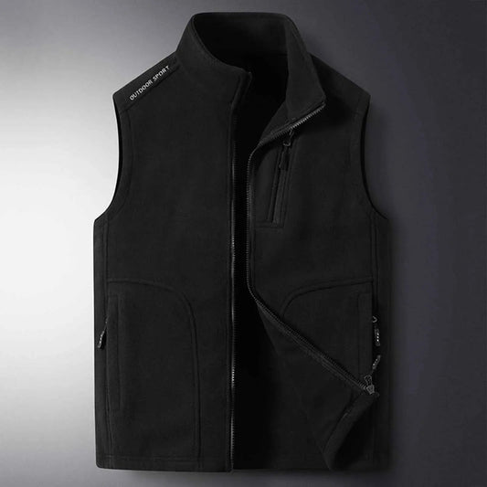 Fleece Vest for Men | Sleeveless, Durable Design | Winter | Black