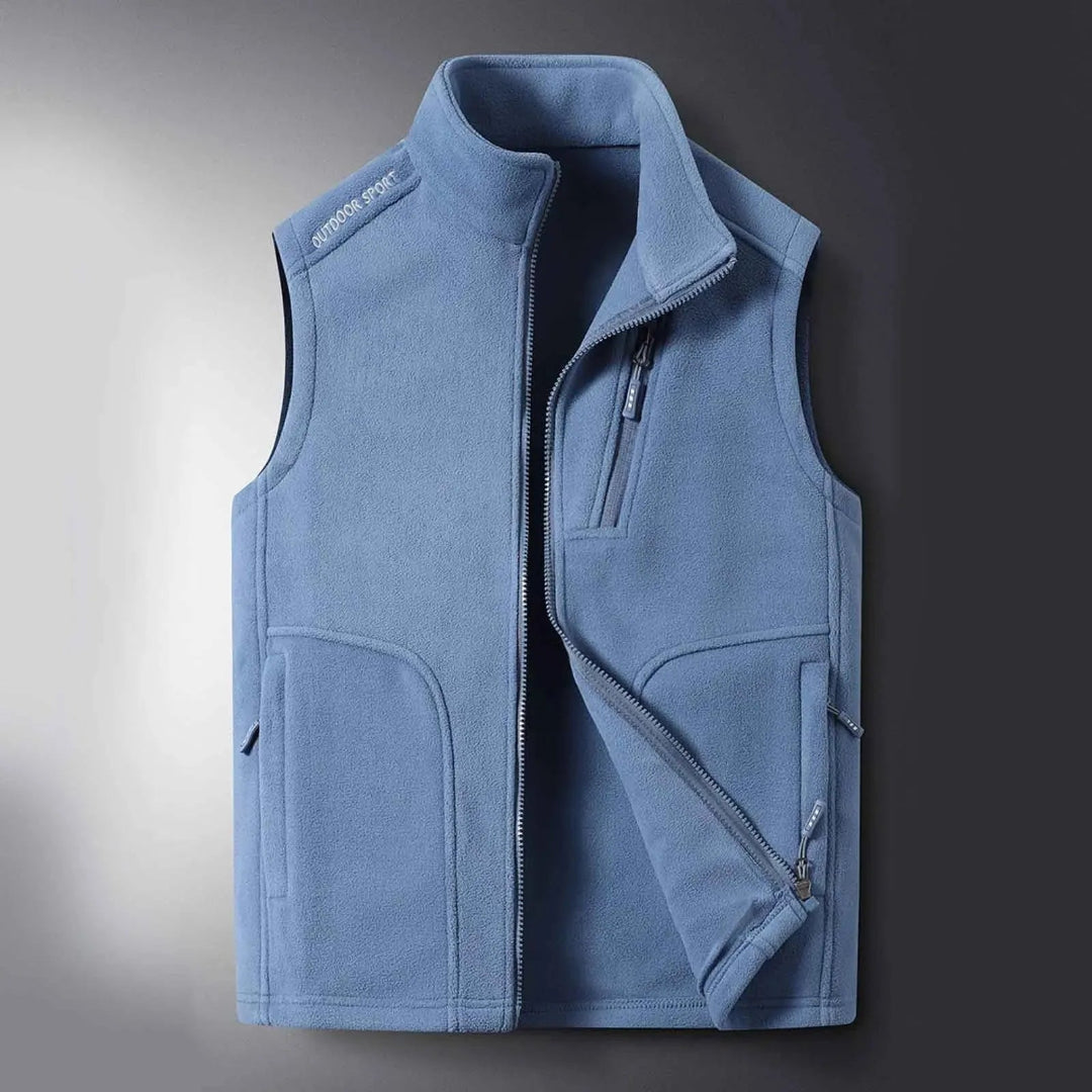 Fleece Vest for Men | Sleeveless, Durable Design | Winter | Blue