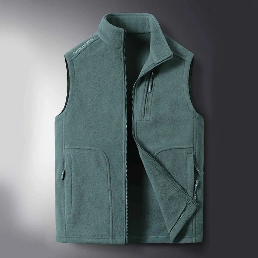 Fleece Vest for Men | Sleeveless, Durable Design | Winter | Green