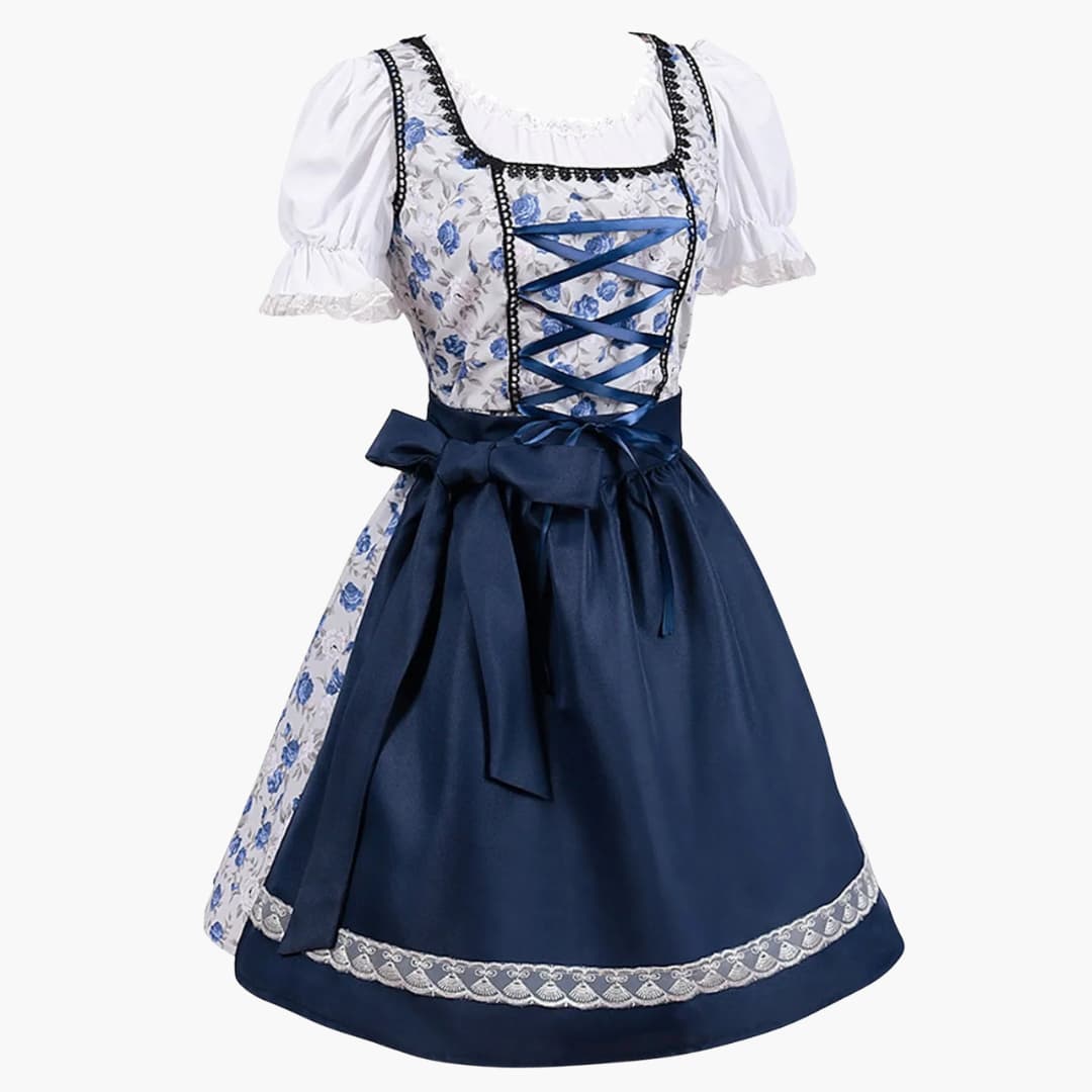 Floral Dirndl Dress for Women | Lace-Up Bodice 1