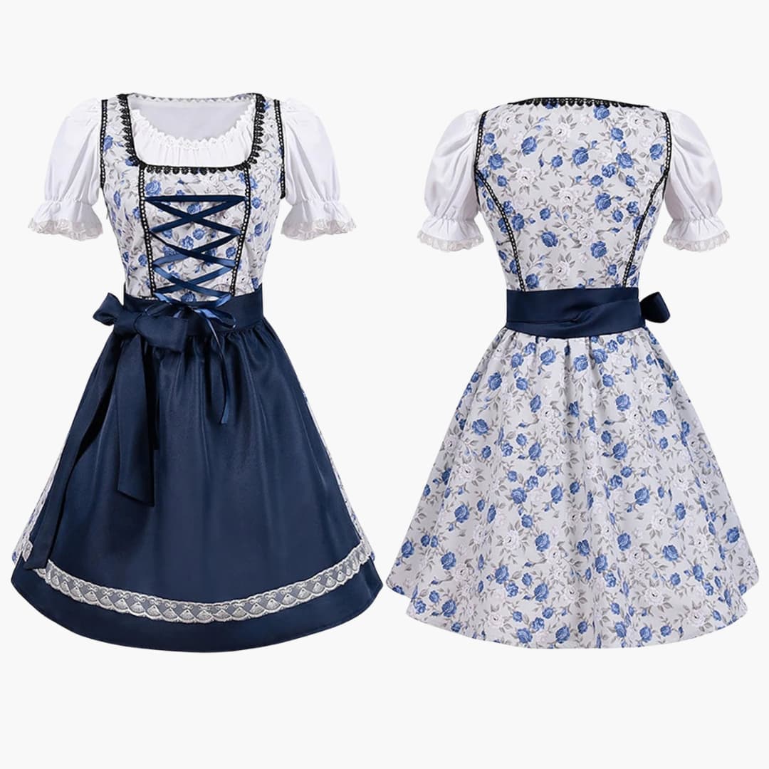 Floral Dirndl Dress for Women | Lace-Up Bodice 2