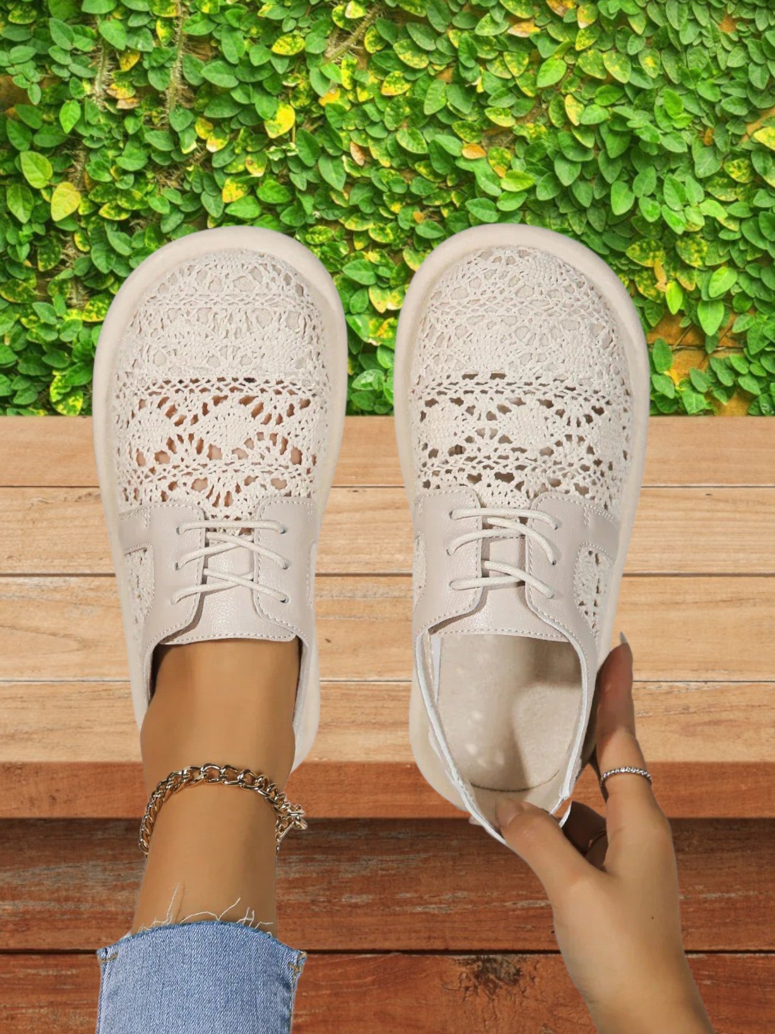 Gayle | Women's Comfortable Slip-On Orthopedic Mesh Shoes for All-Day Support | Beige