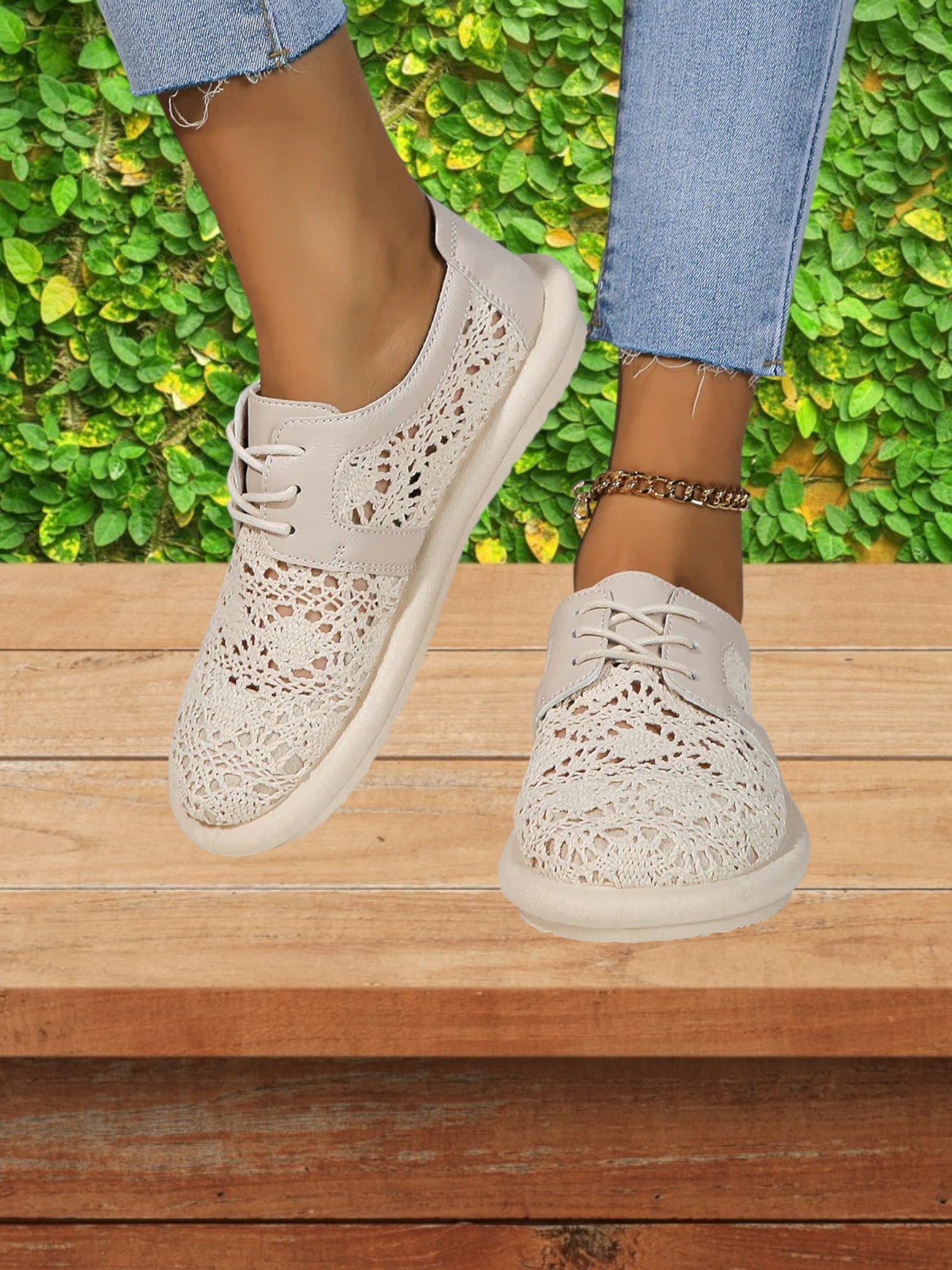 Gayle | Women's Comfortable Slip-On Orthopedic Mesh Shoes for All-Day Support | Beige 2