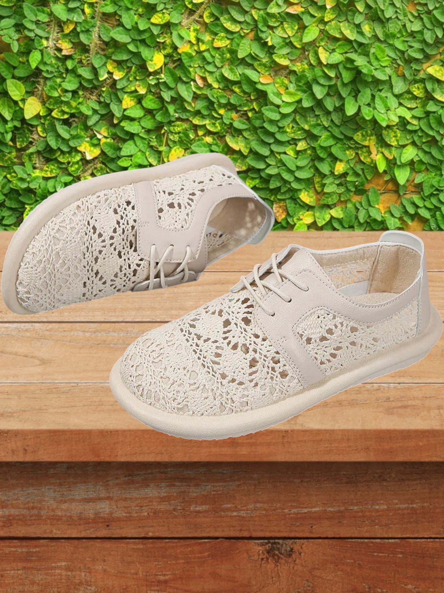 Gayle | Women's Comfortable Slip-On Orthopedic Mesh Shoes for All-Day Support | Beige 3