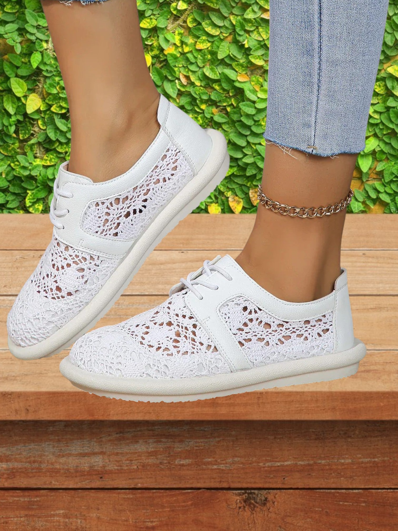 Gayle | Women's Comfortable Slip-On Orthopedic Mesh Shoes for All-Day Support | White 4
