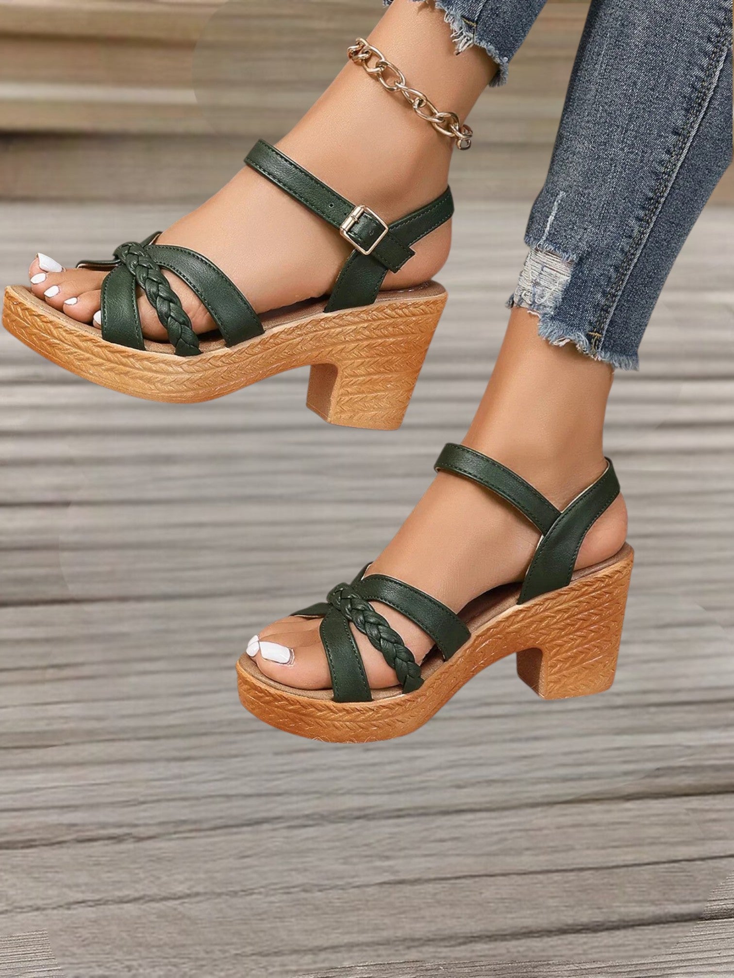 Gianna | Women's Classic Mid-Heel Orthopedic Sandals for All-Day Comfort | Green