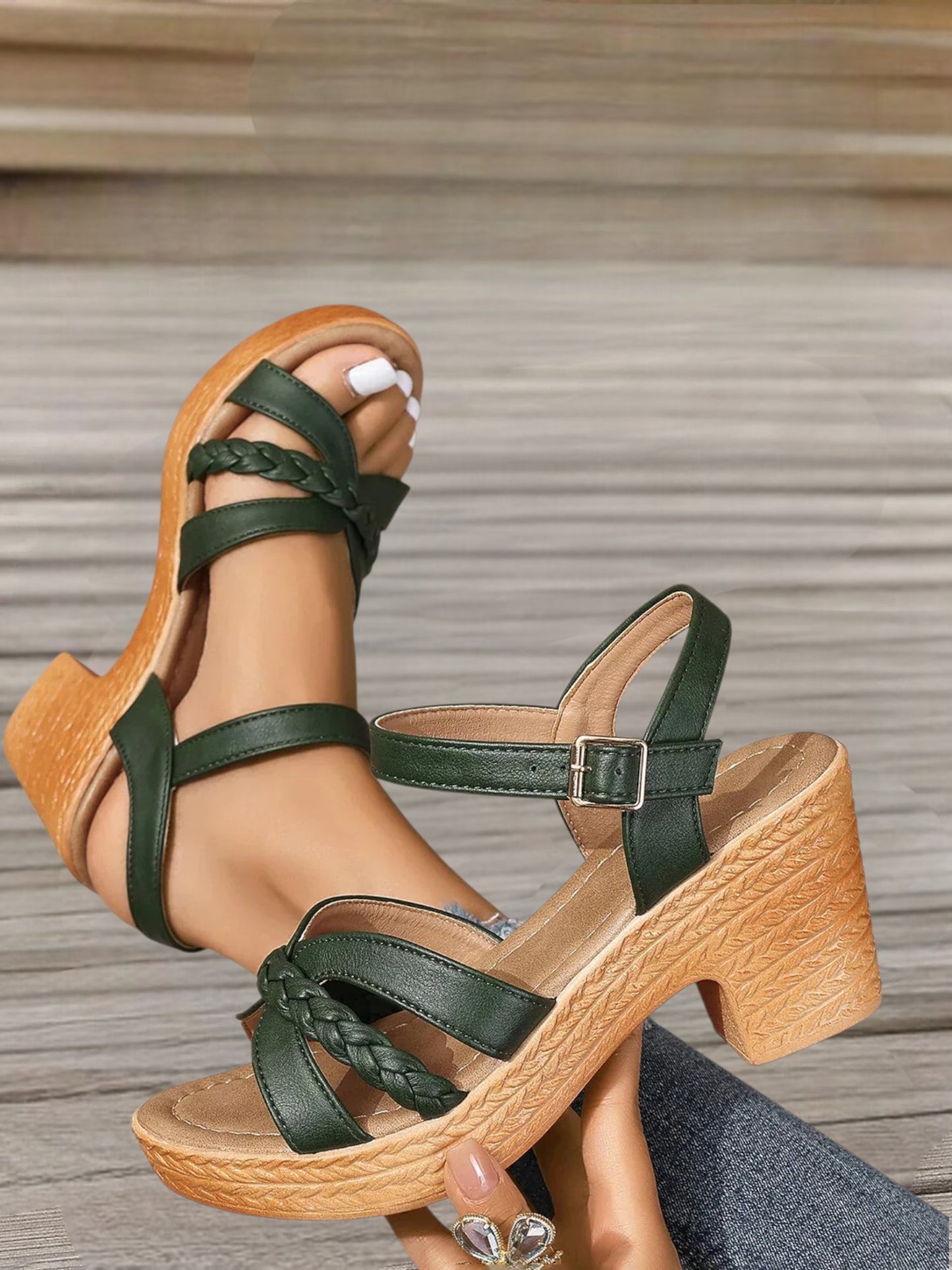 Gianna | Women's Classic Mid-Heel Orthopedic Sandals for All-Day Comfort | Green 2