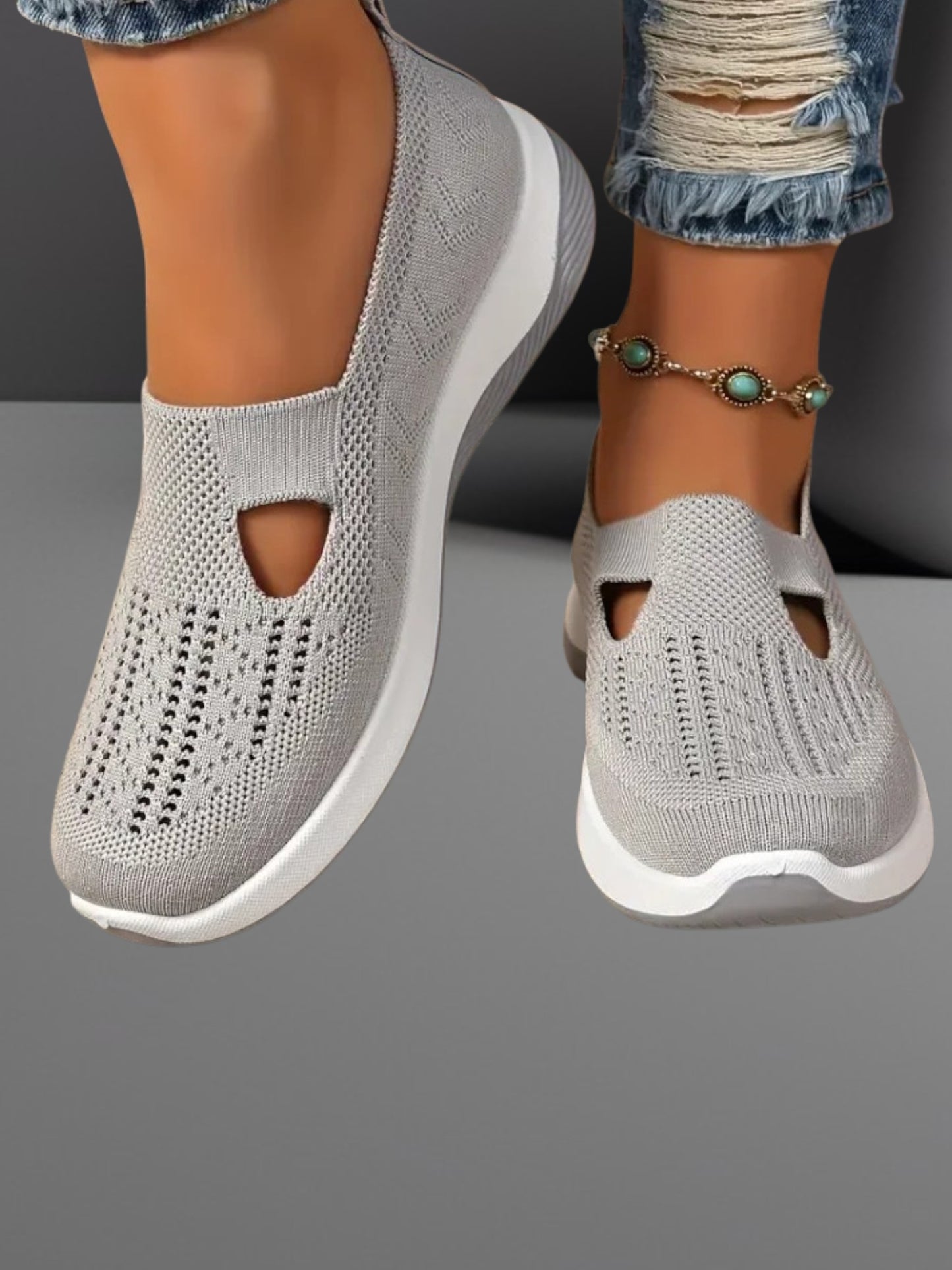 Gudrun | Women's Orthopedic Shoes with Swing Support and Non-Slip Sole for Ultimate Comfort | Gray
