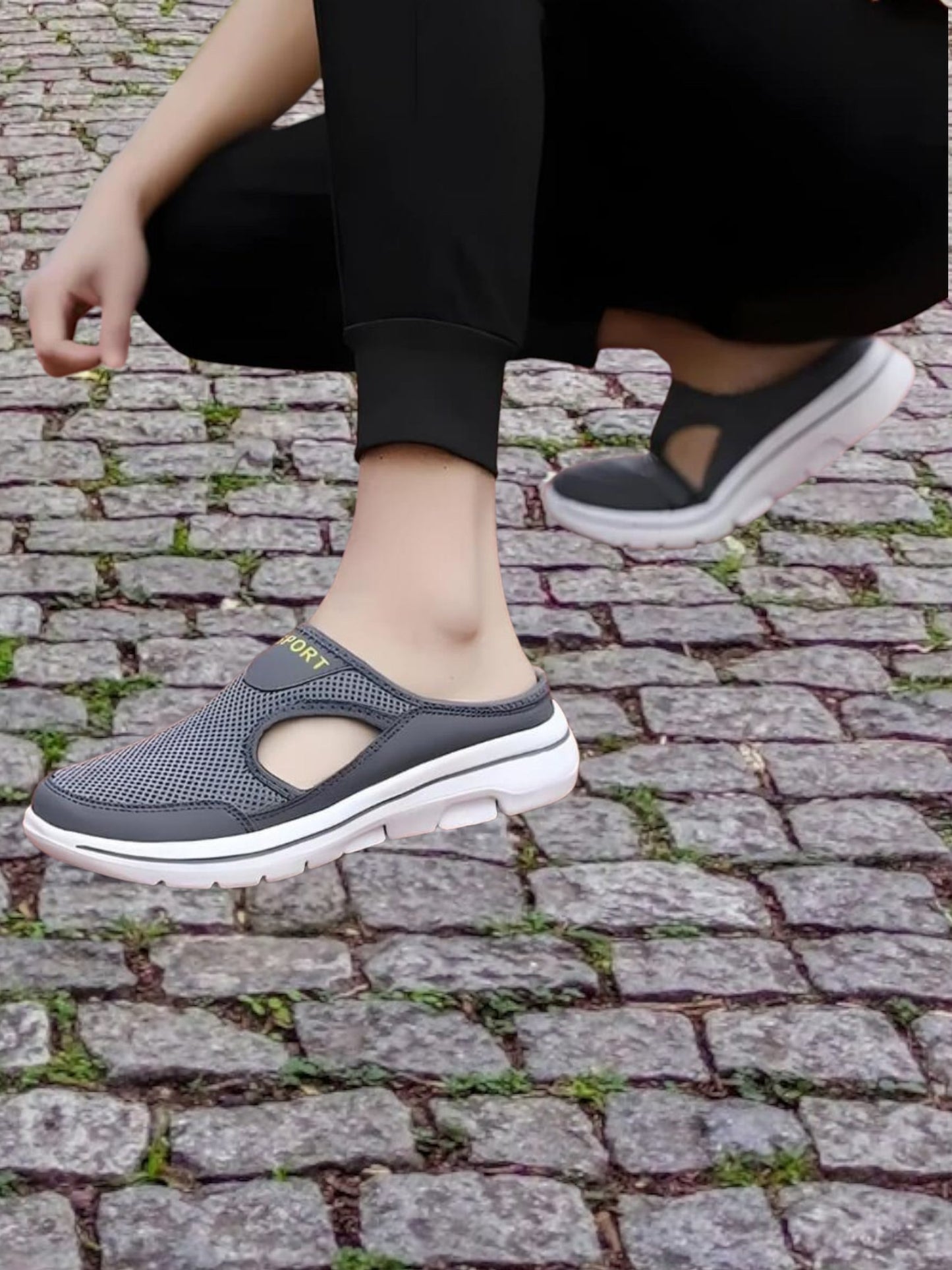 Helle | Sporty Orthopedic Sandals for Women with Shock Absorption and Breathable Mesh | Gray 2