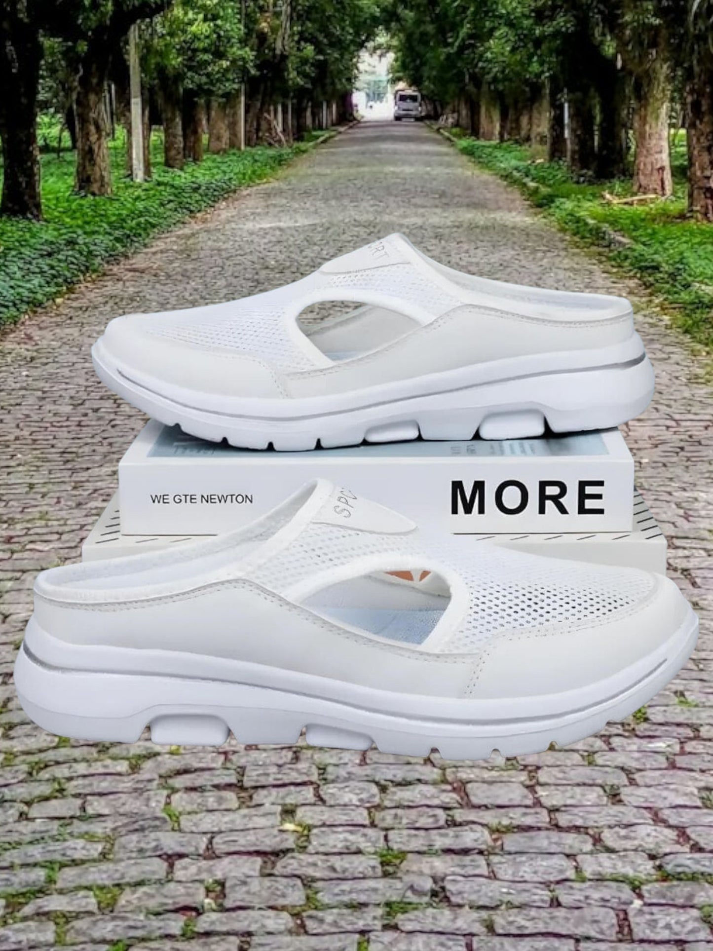 Helle | Sporty Orthopedic Sandals for Women with Shock Absorption and Breathable Mesh | White