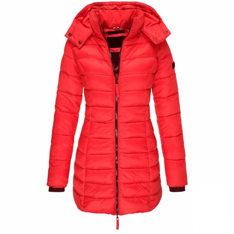 Hooded Down Jacket for Women | Lightweight | Winter | Red