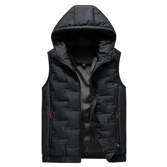 Hooded Down Vest for Men & Women | Water-Resistant | Black