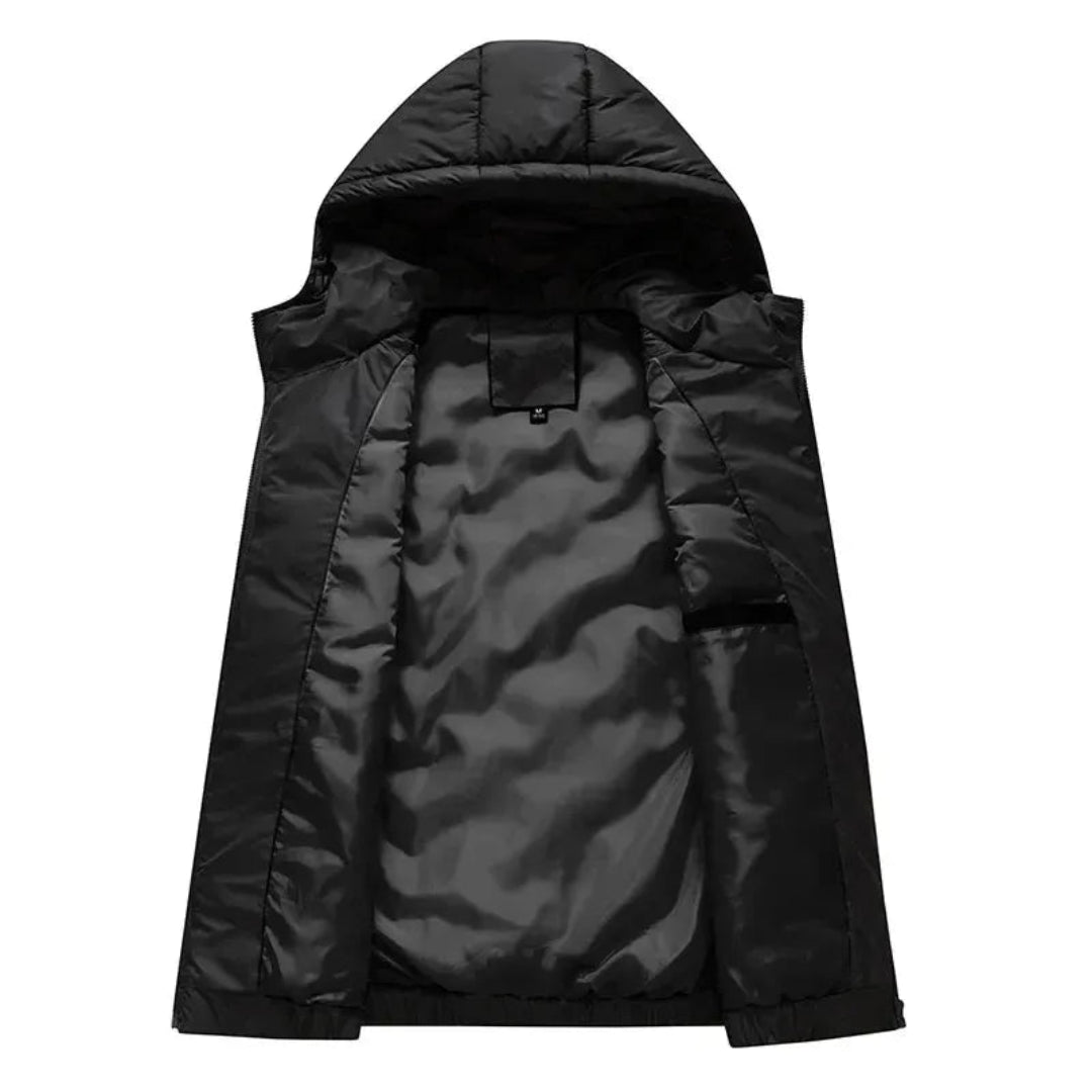 Hooded Down Vest for Men & Women | Water-Resistant | Black1