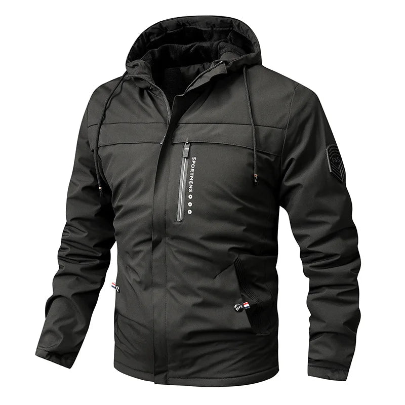 Hooded Fleece Jacket for Men | Regular Fit | Black