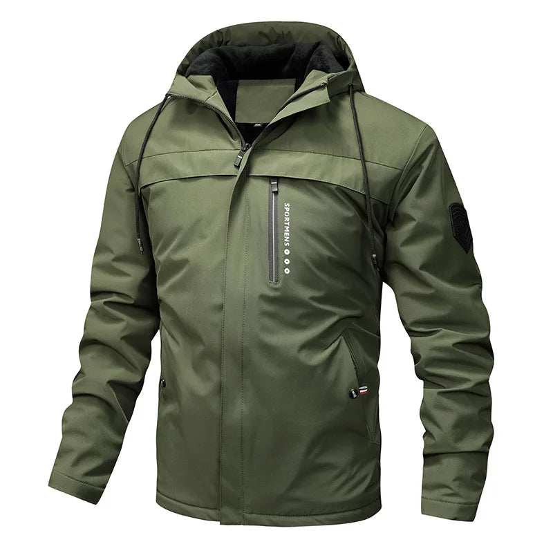 Hooded Fleece Jacket for Men | Regular Fit | Green