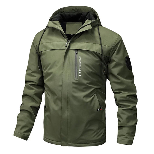 Hooded Fleece Jacket for Men | Regular Fit | Green