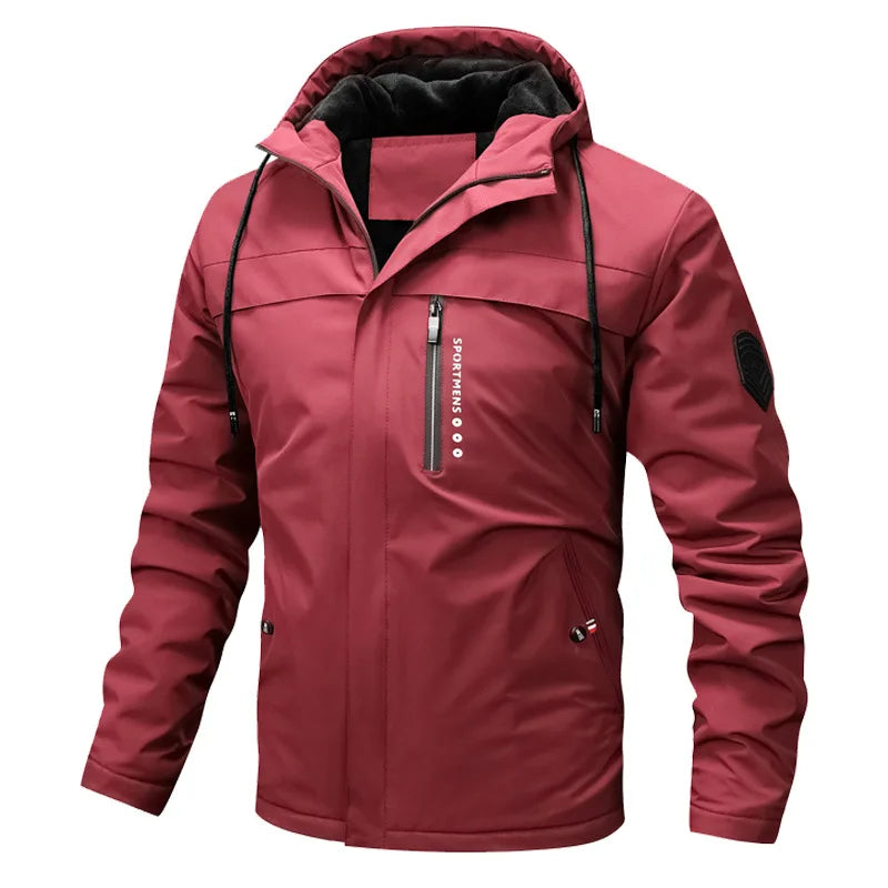 Hooded Fleece Jacket for Men | Regular Fit | Red