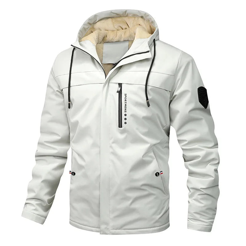 Hooded Fleece Jacket for Men | Regular Fit | White
