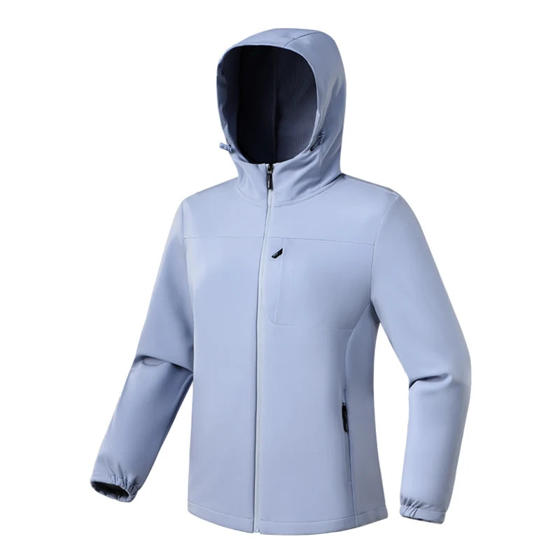 Hooded Lightweight Jacket for Women | Water-Resistant | Light blue