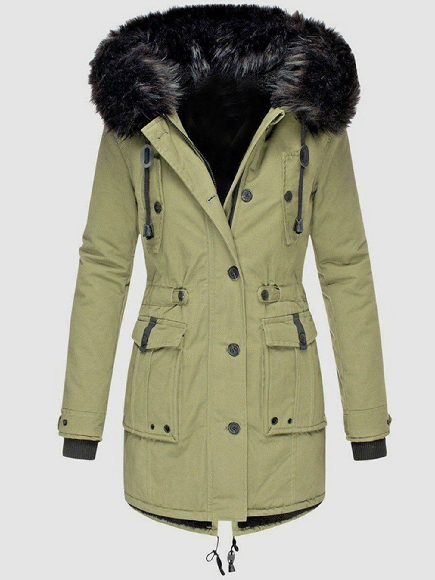 Hooded Parka Jacket for Women | Winter | Green