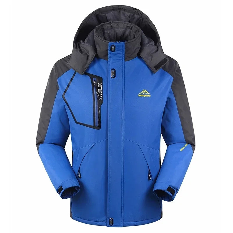 Hooded Ski Jacket for Men | Water-Resistant | Winter | Blue