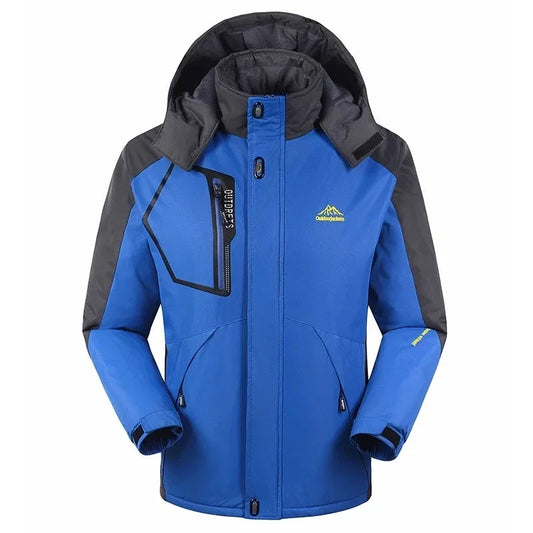 Hooded Ski Jacket for Men | Water-Resistant | Winter | Blue