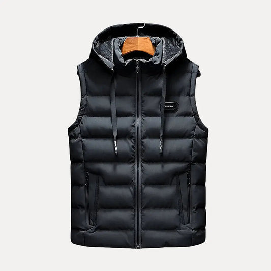 Hooded Vest for Men & Women | Hip-Length, Zipper Closure | Black