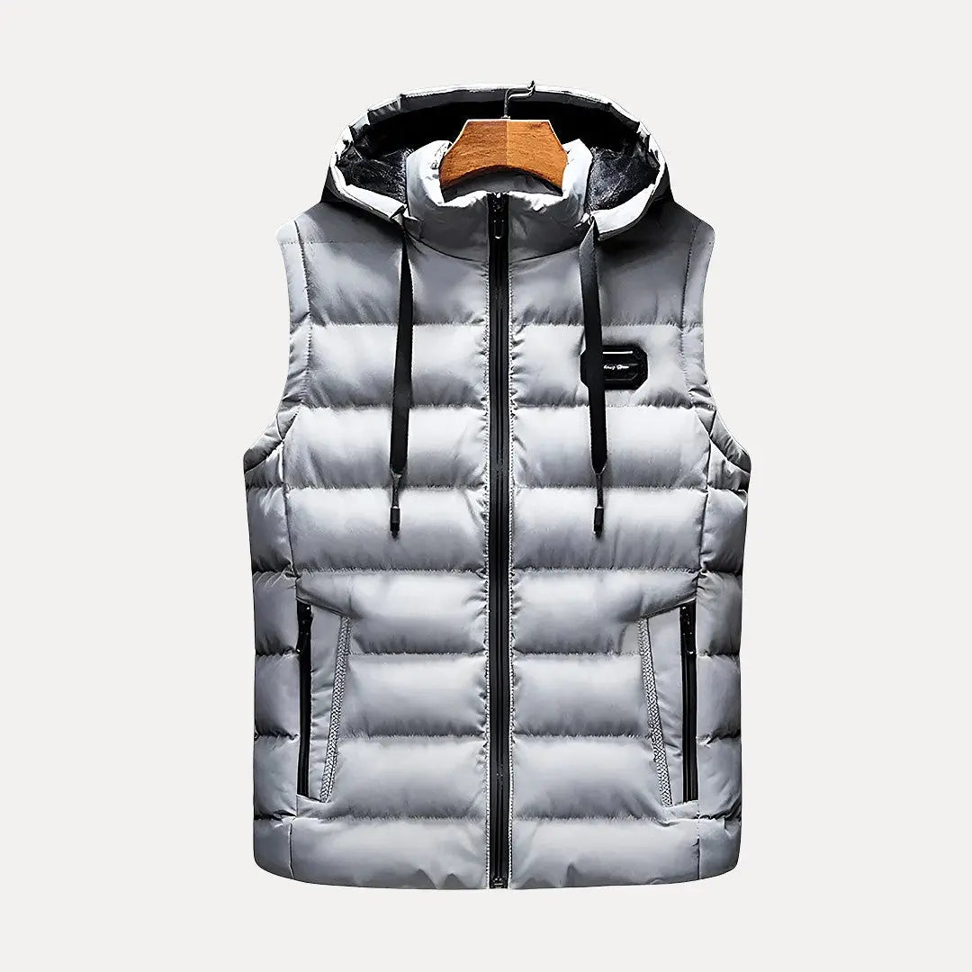Hooded Vest for Men & Women | Hip-Length, Zipper Closure | White