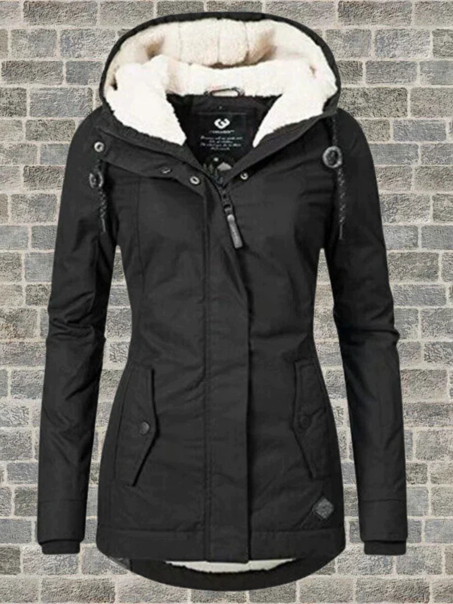 Hooded Winter Coat for Women | Regular Fit | Black