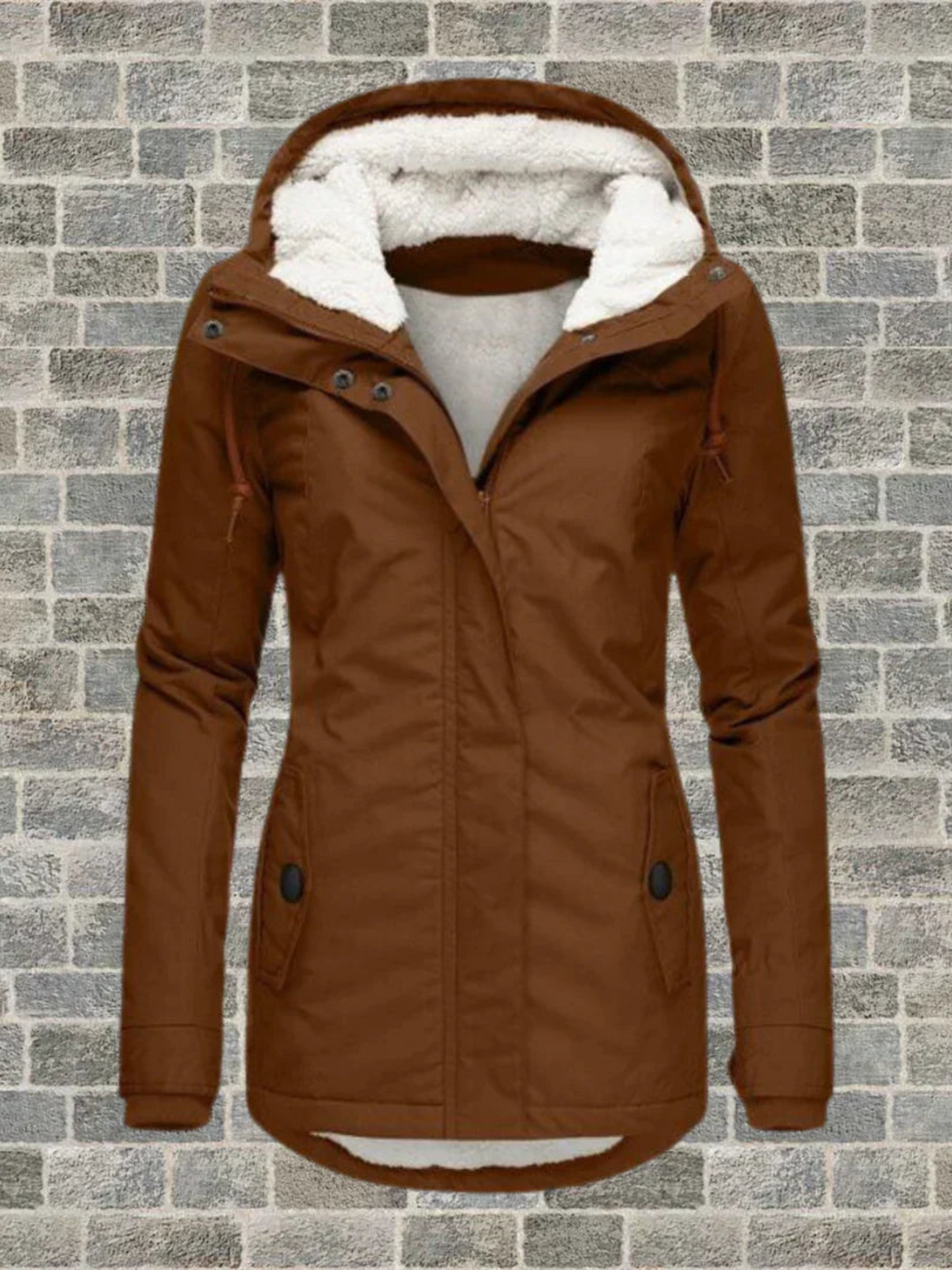 Hooded Winter Coat for Women | Regular Fit | Brown