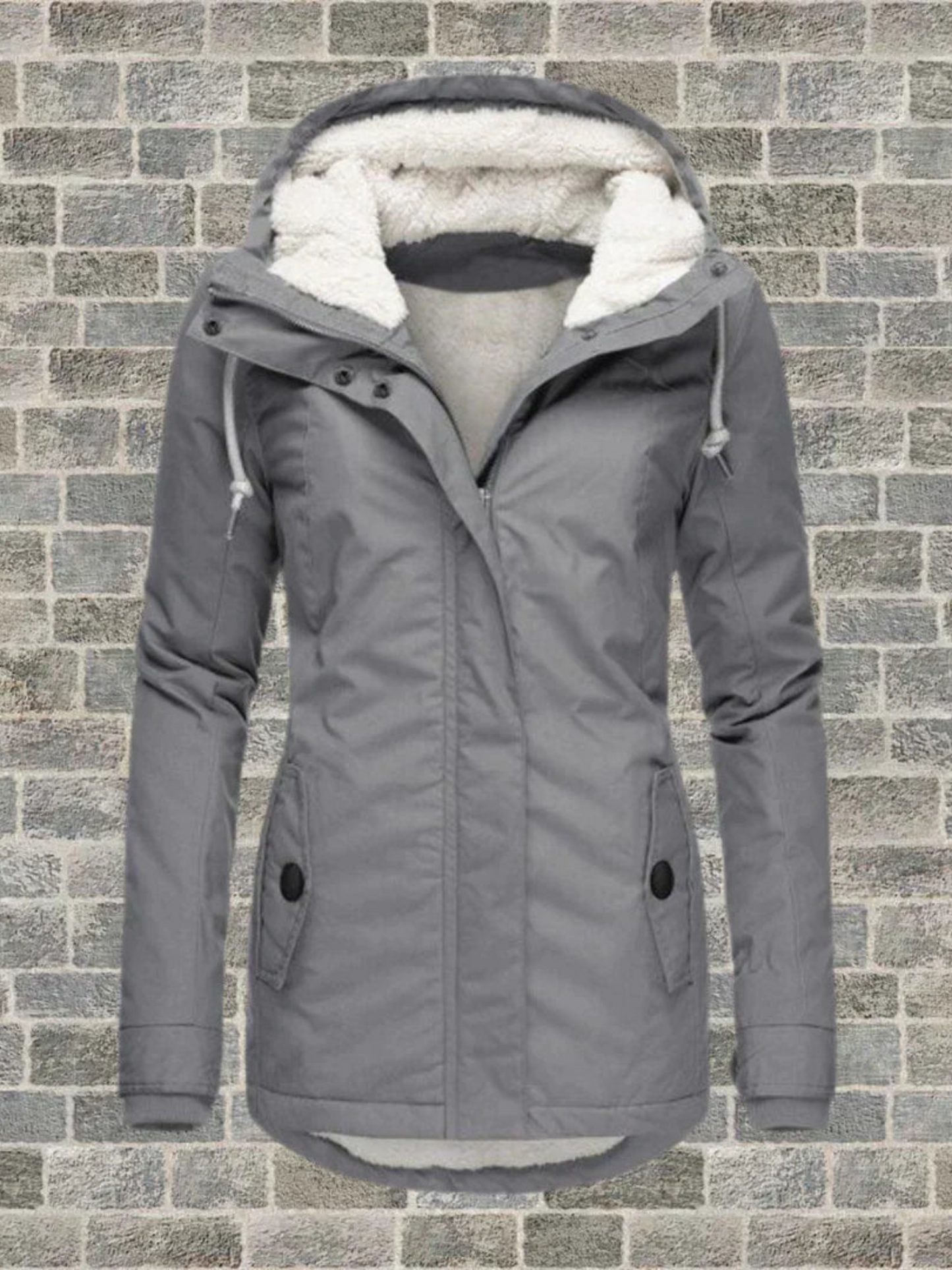 Hooded Winter Coat for Women | Regular Fit | Gray