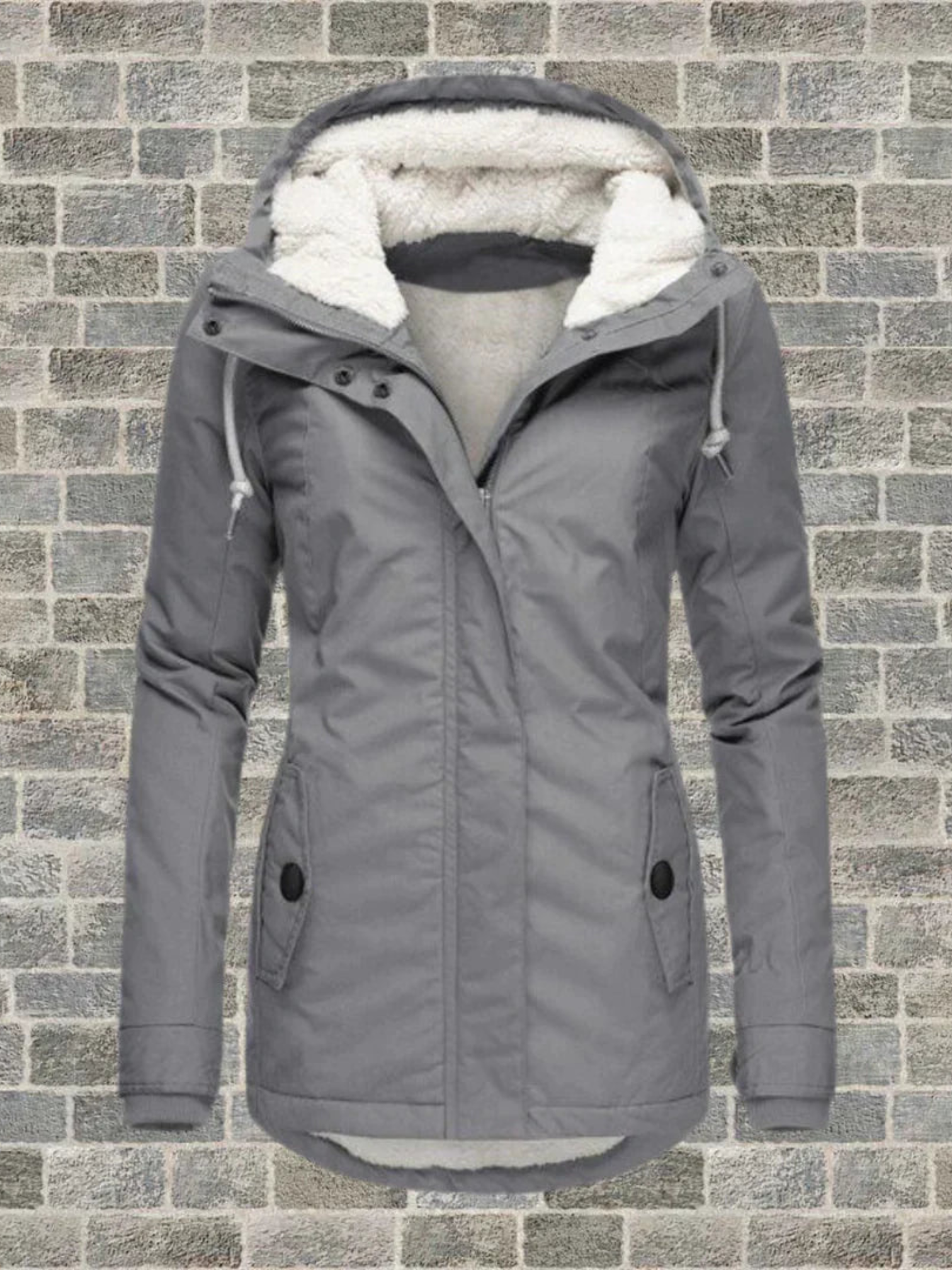 Hooded Winter Coat for Women | Regular Fit | Gray