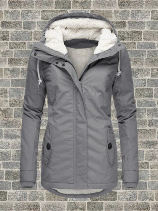 Hooded Winter Coat for Women | Regular Fit | Gray