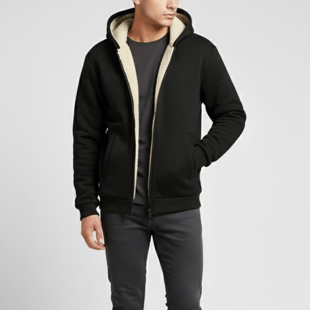Hoodie, Fleece, for Men | Winter | Black